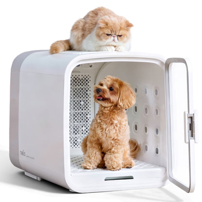 nello ペットドライルーム＋Deo 獣医師共同開発 NEWモデル 脱臭モード搭載 犬 猫 乾燥 時短 ドライ エアシャワー 脱臭 ハウス 静音 花粉 多頭
